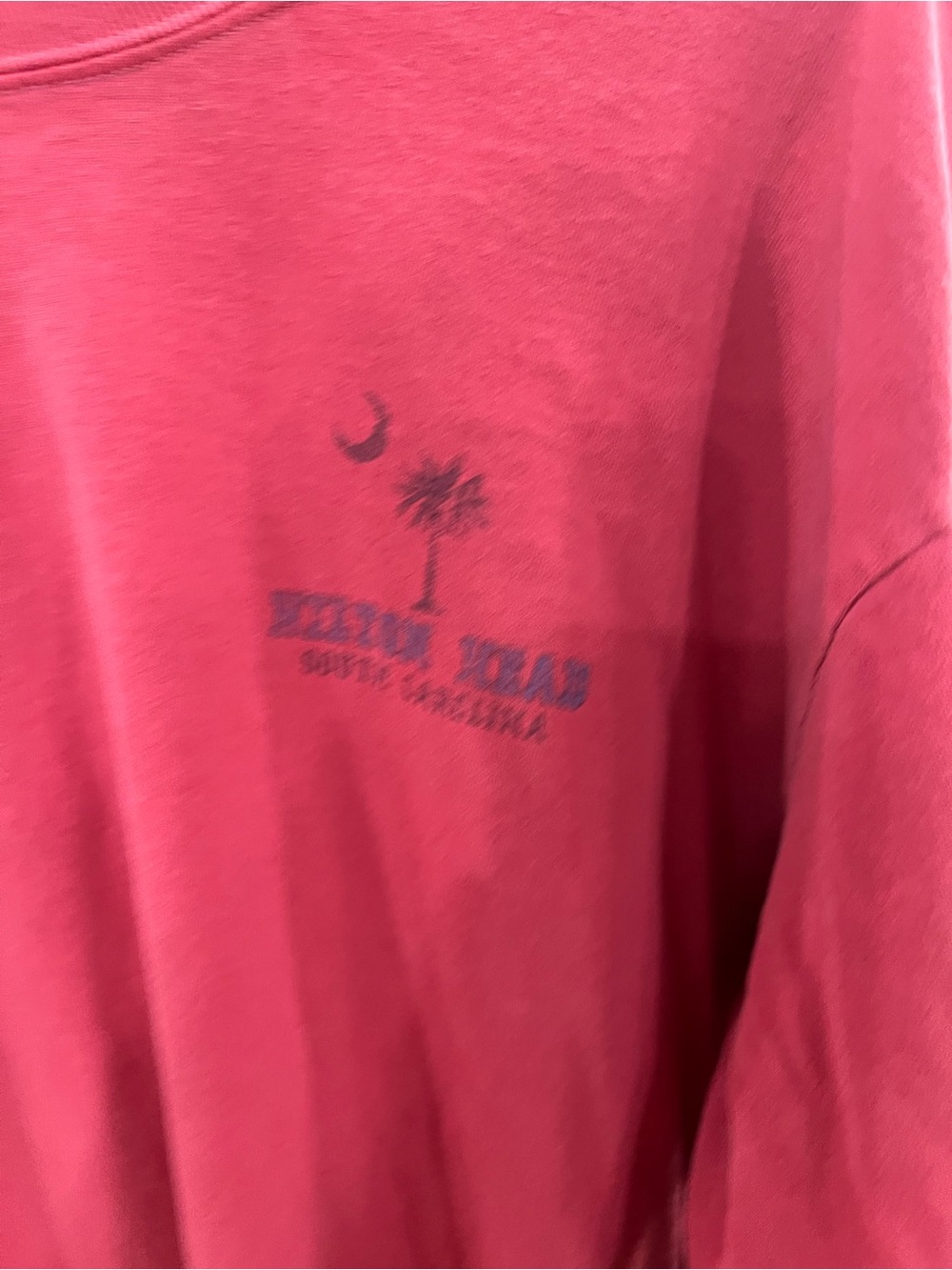 Hilton Head SC Graphic Long Sleeve Tee - Coral Pink - Picture 3 of 7